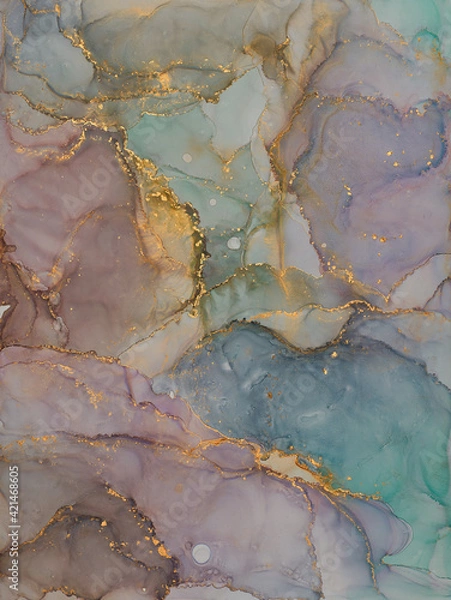 Obraz Alcohol ink art.Mixing liquid paints. Modern, abstract colorful background, wallpaper. Marble texture.Translucent colors