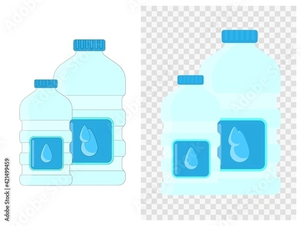 Fototapeta The biggest plastic water bottle barrel shaped design with fourth puddening and clipping path isolated on white background