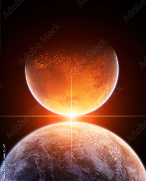 Fototapeta Warming sStar and two Planets