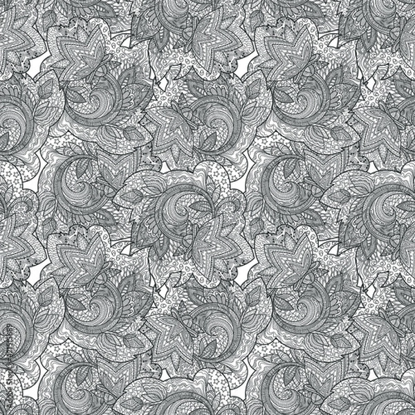 Obraz Intricate floral pattern for backgrounds or textiles.