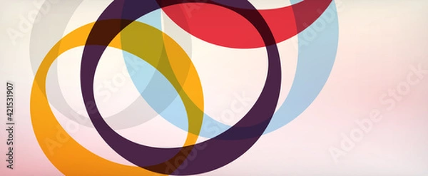 Fototapeta Ring geometric shapes, o letter repetition wallpaper. Abstract background for business or technology presentations, internet posters or web brochure covers