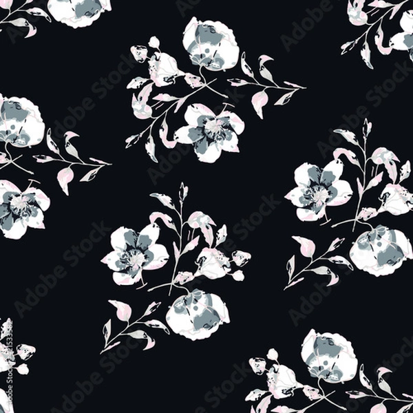 Fototapeta Floral seamless pattern. Hand drawn. For textile, wallpapers, print, wrapping paper. Vector stock illustration.