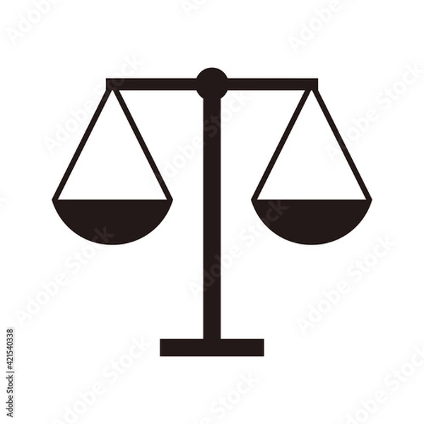 Fototapeta Scale icon. Law scale vector icon. Justice symbol. Ethics icon