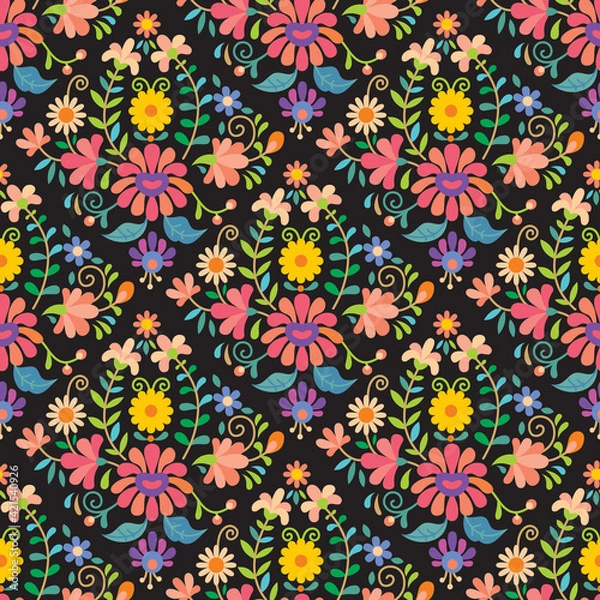Obraz Mexican floral seamless pattern