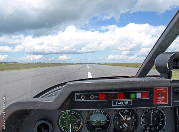Obraz Runway and cockpit