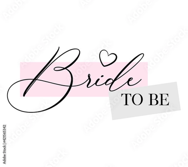 Fototapeta Bachelorette party, hen party or bridal shower hand written calligraphy card, banner or poster graphic design lettering vector element. Bride to be quote