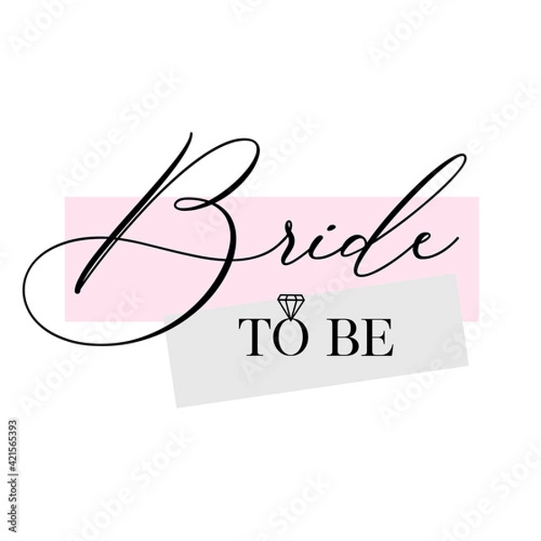 Fototapeta Bachelorette party, hen party or bridal shower hand written calligraphy card, banner or poster graphic design lettering vector element. Bride to be quote
