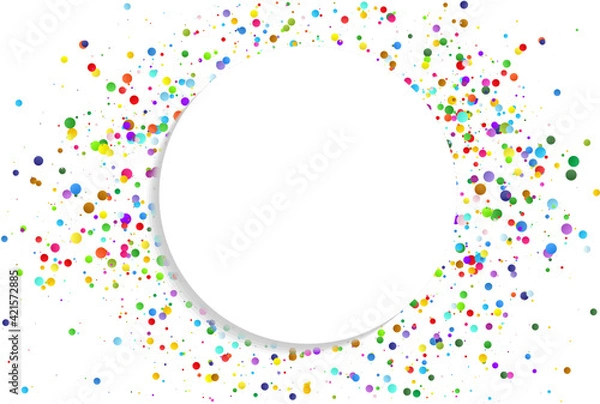 Obraz Circular frame with confetti  border and copy space for your text, vector background