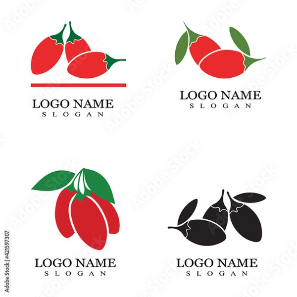 Obraz Goji berry vector illustration template design