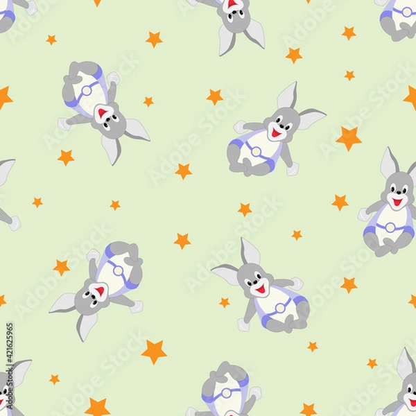 Fototapeta Cat on a starry background in pastel colors