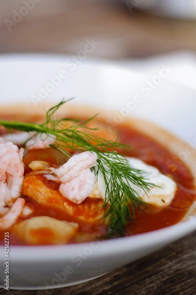 Obraz Fish soup with aioli sauce