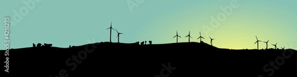 Obraz Ombres d'éoliennes