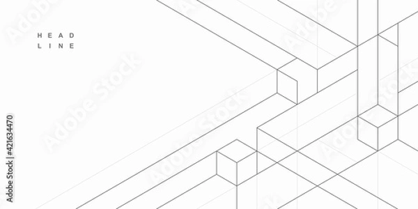 Fototapeta Abstract geometric technological background. Vector creative design.