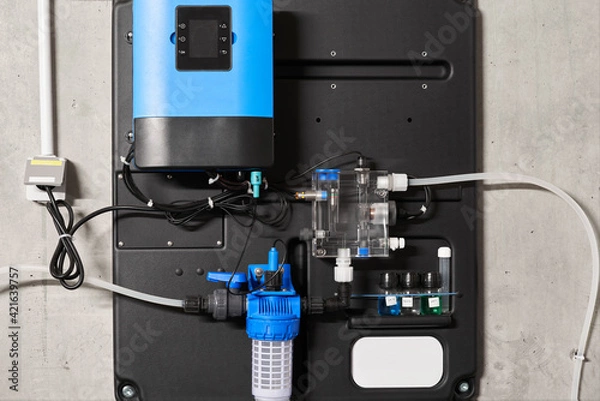 Fototapeta water quality control station solution for swimming pools