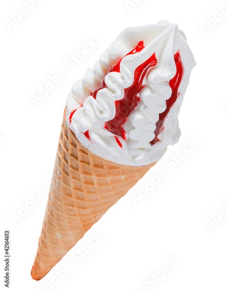 Obraz Ice cream and jam isolated background