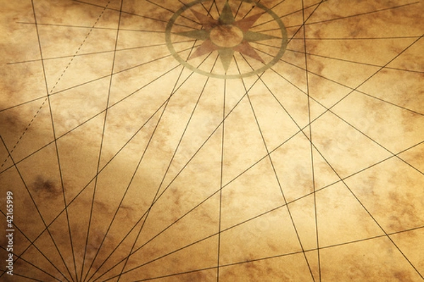 Fototapeta Background image with paper texture and compass