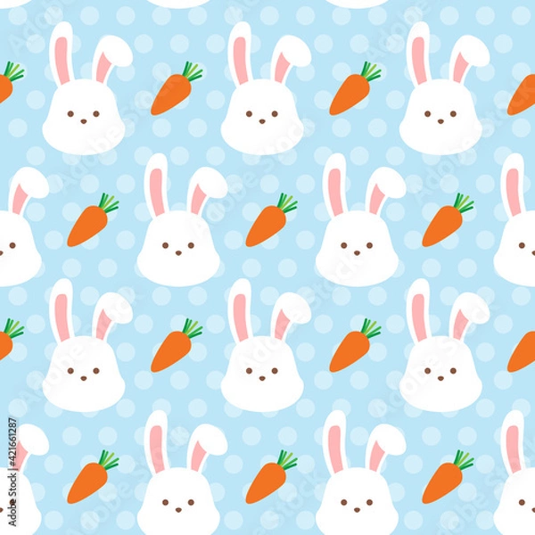 Fototapeta Seamless easter pattern background vector illustration easter day concept