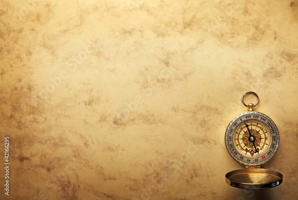 Obraz Compass on the old paper background