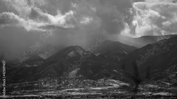 Obraz moody clouds over mountains