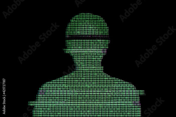 Obraz Binary code numbers composing a woman body as a metaphor for artificial intelligence and machine learning.