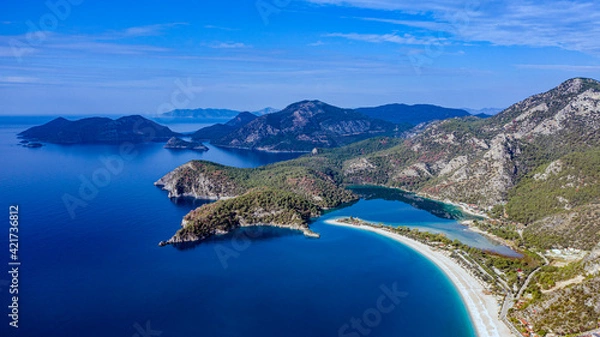 Fototapeta A fascinating view that has the unique nature of Oludeniz which is a county of Fethiye in Turkey. Because of its warm climate and fresh air, it has been an important destination to visit for tourists.