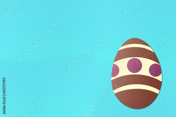 Obraz Easter eggs on light blue background. Colorful. Paper texture. Illustration.