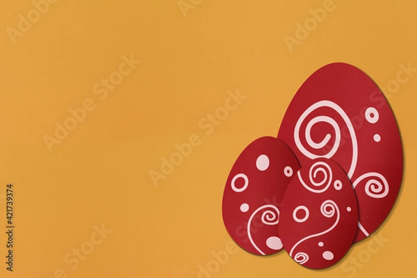 Obraz Easter eggs. Colorful background. Paper texture. Illustration.