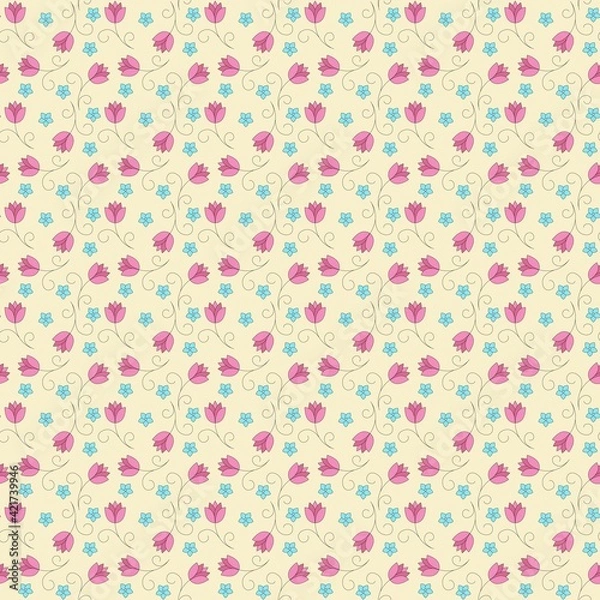 Obraz Seamless pattern spring flowers