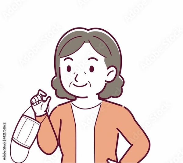 Obraz マスクを外した人のイラスト