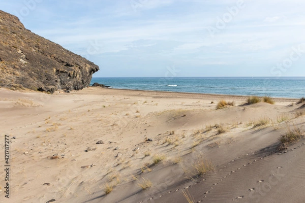 Obraz Desert sand at Barronal beach Cabo de Gata