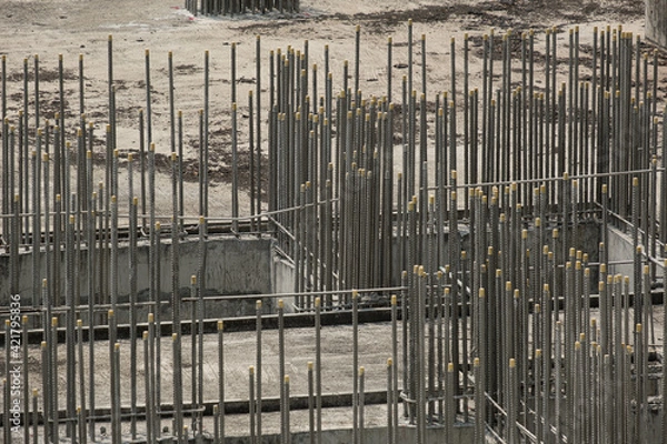 Obraz Steel bars are used to build buildings.