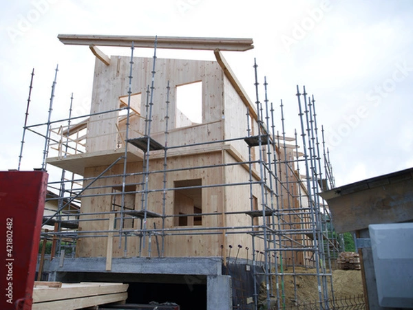 Obraz casa prefabricada en construcción 