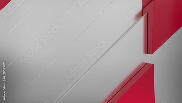 Fototapeta White and red abstract texture. Vector 3d art style background can be used in cover design, book design, poster, CD cover, flyer, website background for advertisement, broadcasting, presentation.
