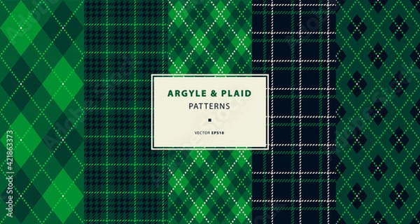 Obraz Argyle and plaid pattern collection