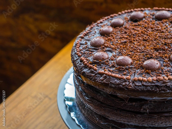 Obraz chocolate cake on a plate