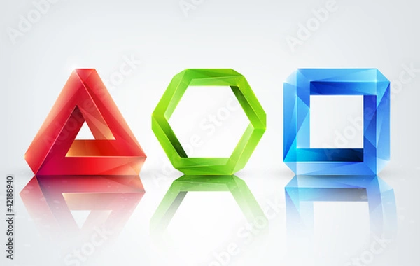 Fototapeta Impossible figures. Vector illusion.