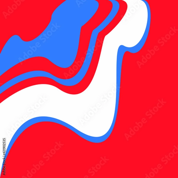 Obraz Abstract blue red wave background vector