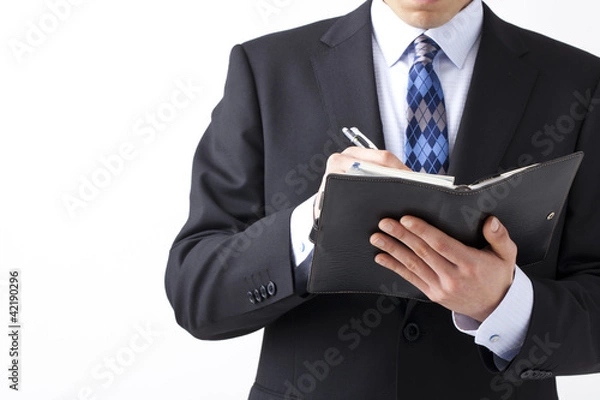 Obraz メモを取るビジネスマン