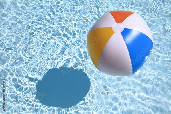 Obraz Summer background. Beach Ball on the swimming Pool