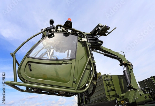 Obraz Manipulator crane cabin