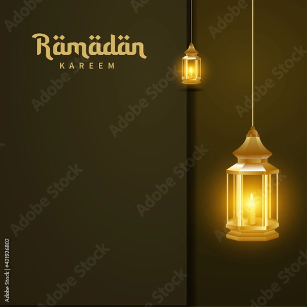 Obraz Ramadan Kareem islamic greeting with traditional lantern