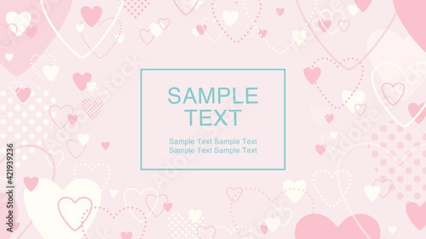 Obraz フラットデザインフレーム　ハート	