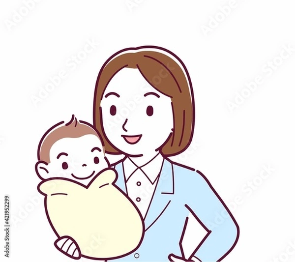 Fototapeta 生まれたばかりの赤ちゃんと