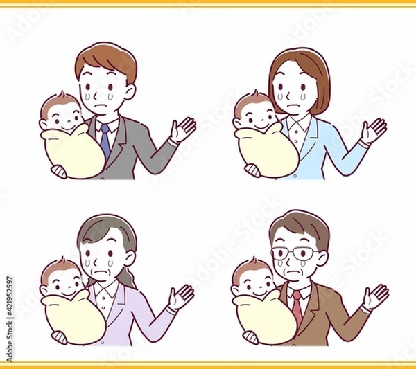 Fototapeta 生まれたばかりの赤ちゃんと