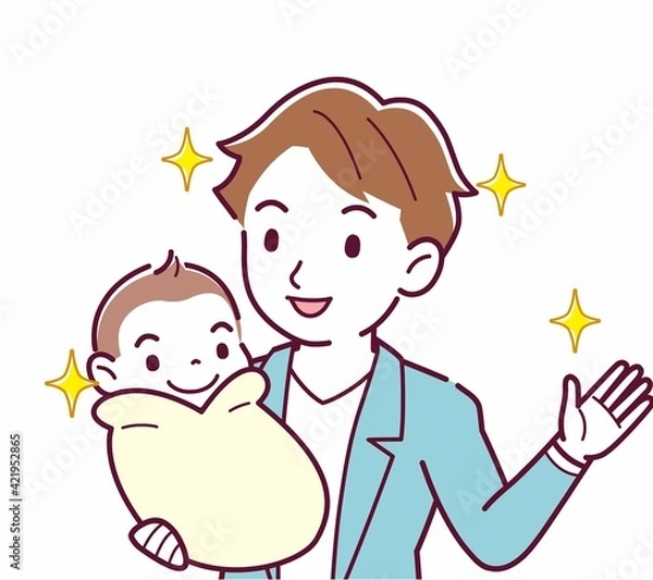 Fototapeta 生まれたばかりの赤ちゃんと