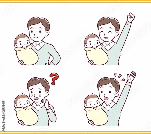 Fototapeta 生まれたばかりの赤ちゃんと