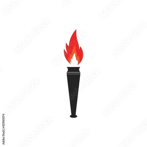 Fototapeta Torch vector icon illustration design