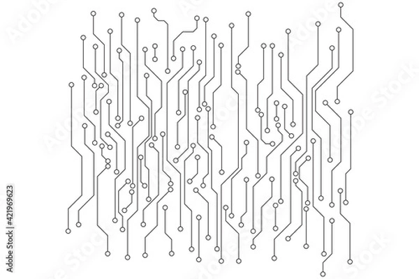 Fototapeta Abstract futuristic circuit board Illustration, Circuit board with various technology elements. Circuit board pattern for technology background. Vector illustration