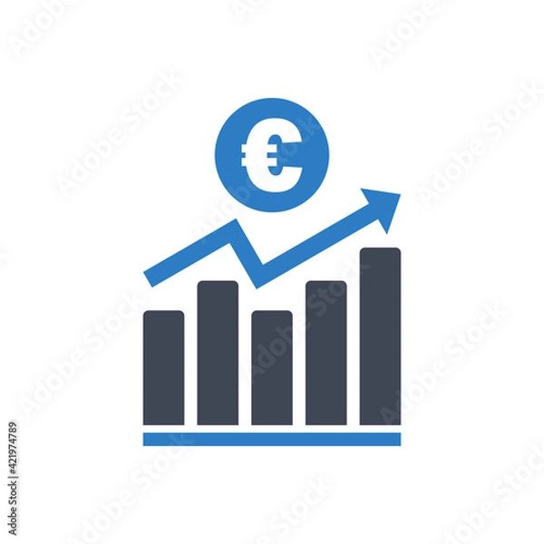 Obraz Euro currency chart icon