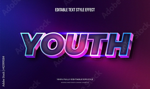 Obraz Modern editable text effect vibrant modern color shiny. Text style effect. Editable fonts vector files	